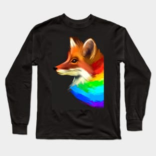 Rainbow Fox Long Sleeve T-Shirt